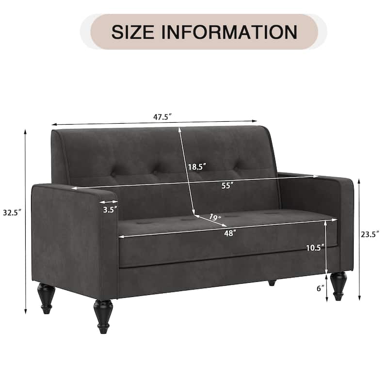 Loveseat Sofa Couch Upholstered Small Love seat Modern Couch Sofa