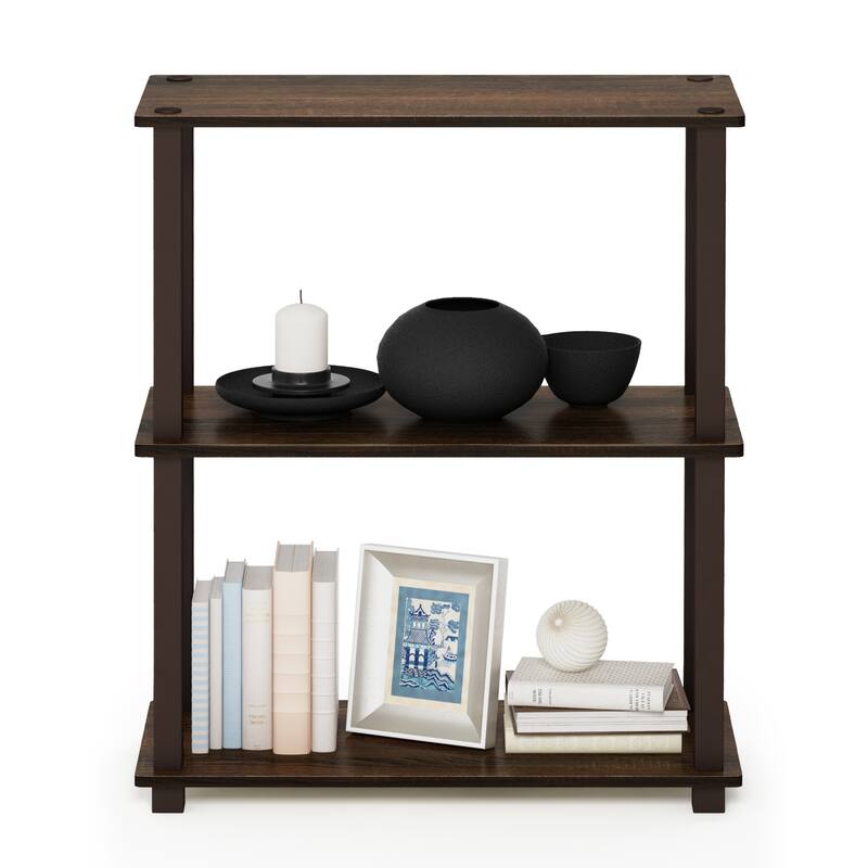 Porch & Den Buena Vista Compact Multipurpose Display Shelves - Walnut - 3 Shelf