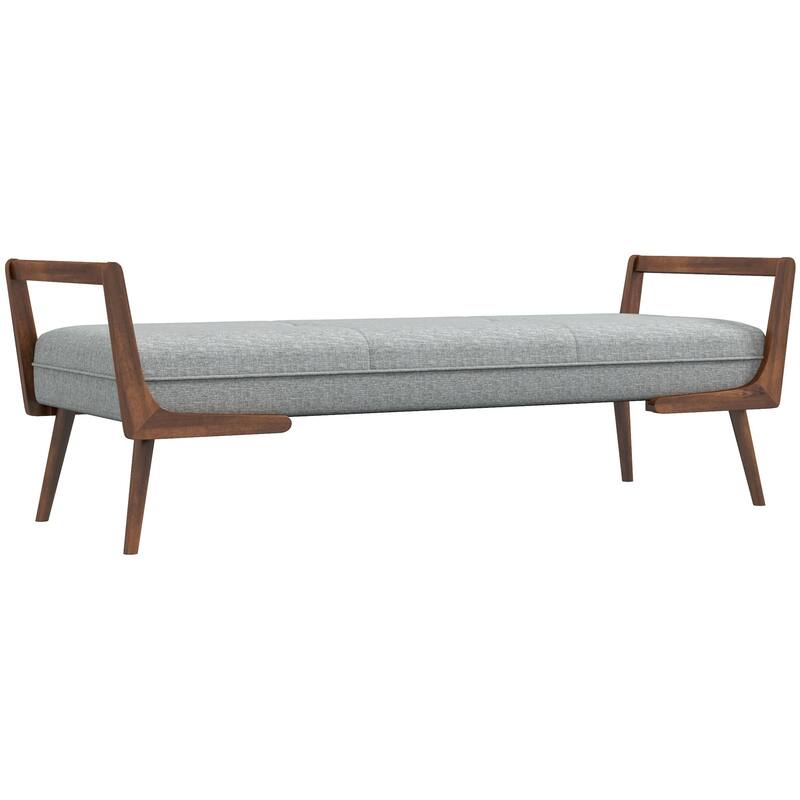 Cora Mid Century Modern Gray Bench