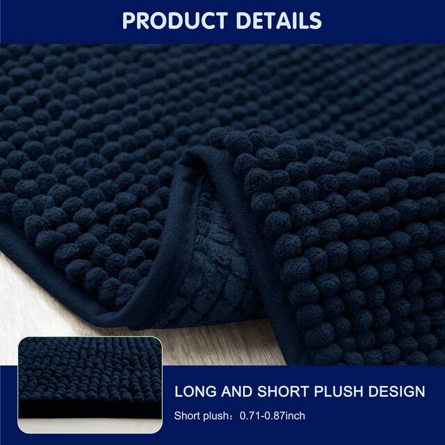 Subrtex Chenille Soft Rugs Super Water Absorbing Shower Mats