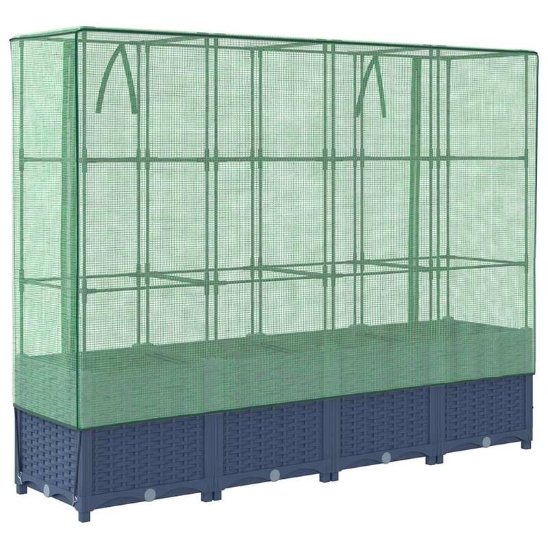 vidaXL Raised Bed Blue grey Polypropylene 63 in x 15.7 in x 54.3 in - 15.7 x 63 x 54.3