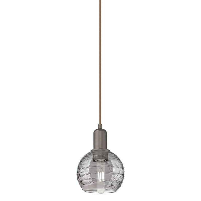Innovations Lighting 716-1P-8-6 Athens Deco Swirl Pendant Athens Deco - Oil Rubbed Bronze / Light Smoke Deco Swirl