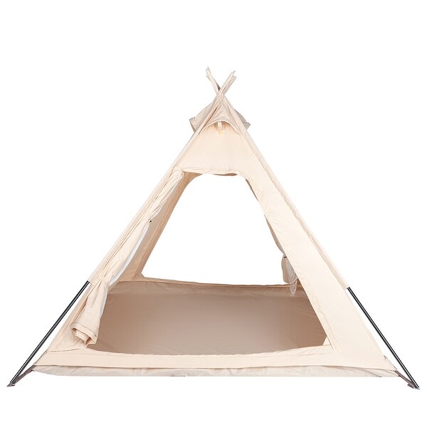 Pyramid-shaped Camping Tent,Portable Backpack Tent,Khaki