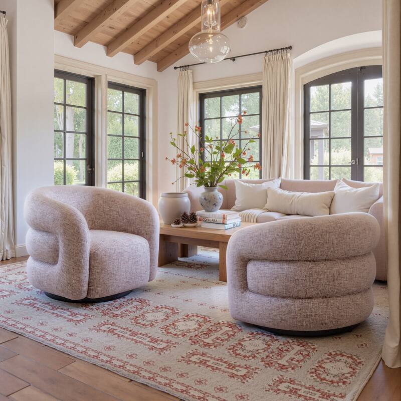 Refine Swivel Chair Pink Tweed