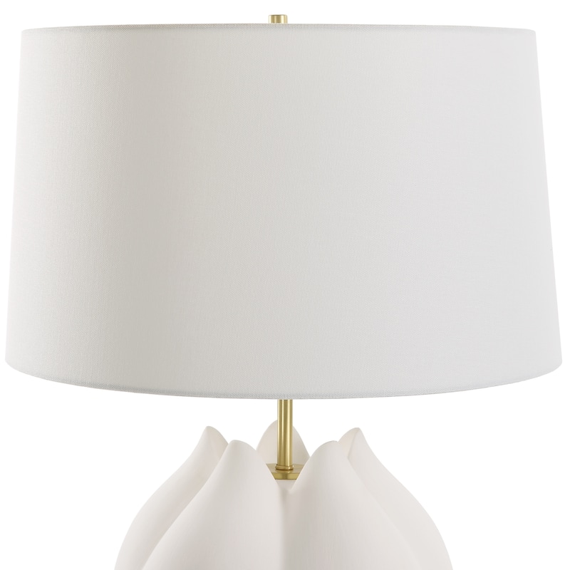Uttermost In Bloom White Table Lamp - 26"H, Shade 11"H x 18"Dia.
