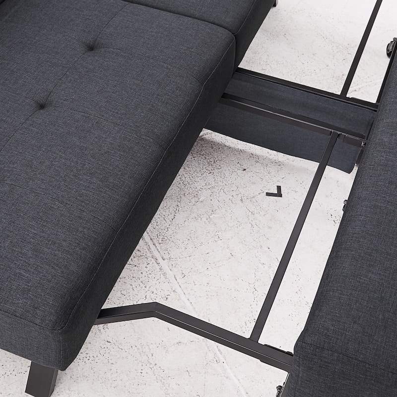 Palatka Full 80" Wide Tufted Fabric Convertible Futon by iNSPIRE Q Classic