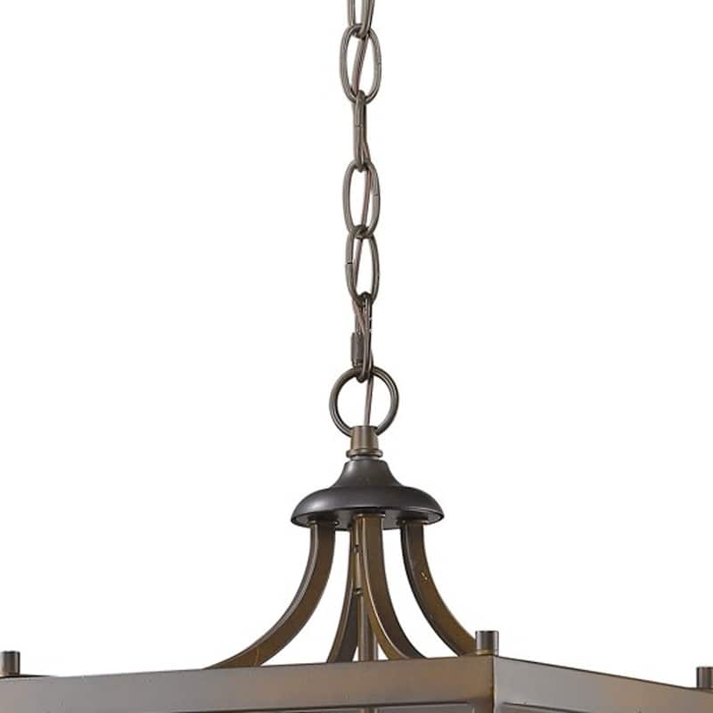 HomeRoots Vintage Brown Metal Tapered Hanging Light - 10' X '16' X '10
