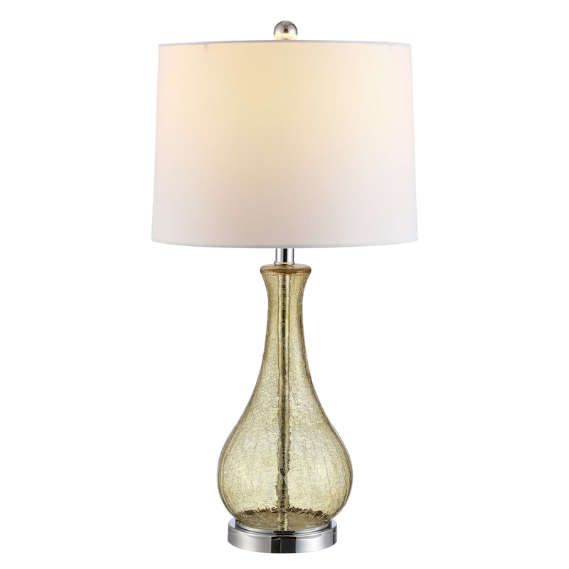 SAFAVIEH Lighting Finnley 28-inch Crackle Glass LED Table Lamp. - 14" W x 14" D x 28" H