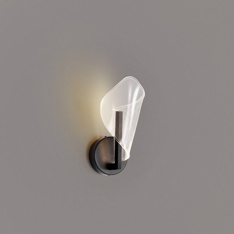 Sedona 13 Inch LED Sconce Matte Black Silk Screened Acrylic Lens