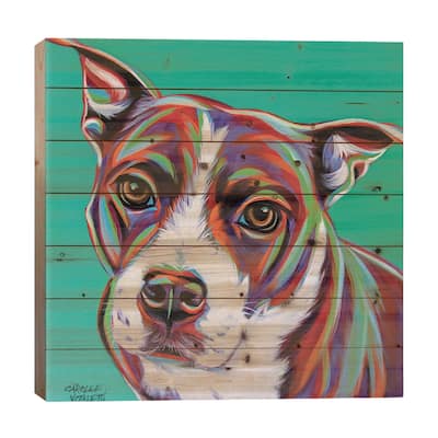 Kaleidoscope Dog I Print On Wood by Carolee Vitaletti - Multi-Color