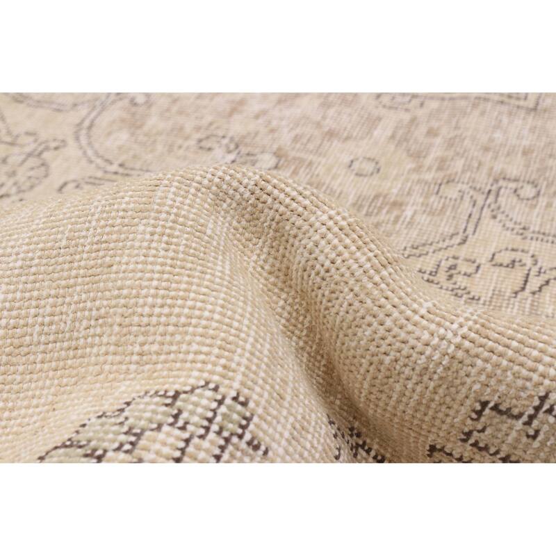 ECARPETGALLERY Hand-knotted Antalya Vintage Khaki Wool Rug - 9'5 x 12'1