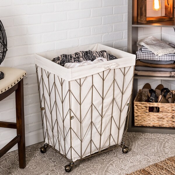 Rolling laundry outlet basket