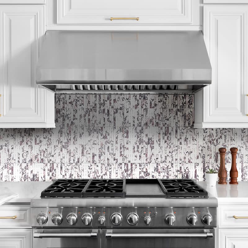 Merola Tile Touche Brick Stacked Rubis 11-3/4" x 11-3/4" Porcelain Mosaic Floor and Wall Tile - (1 Tile)