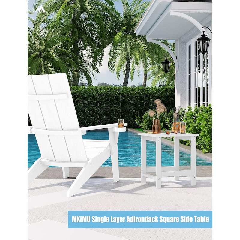 WINSOON Outside Adirondack Square Side Table, Weather Resistant Patio Tables Set Of 2
