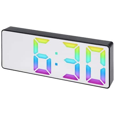 Digital Alarm Clock for Bedroom, Big Numbers LED Display, Temperature, Adjustable Dimmable 12/24 H Deep Sleepers 6.3x2.4x1 inch
