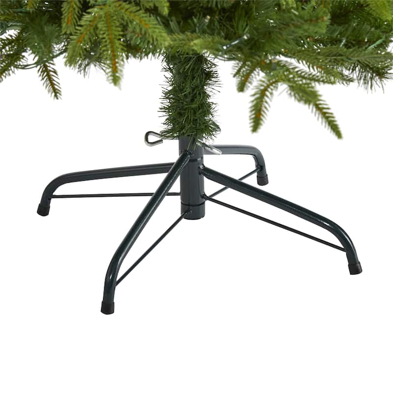 4ft. Fir Look Artificial Christmas Tree with 150 Clear LED Lights - Compact Seasonal Holiday X-Mas Tree