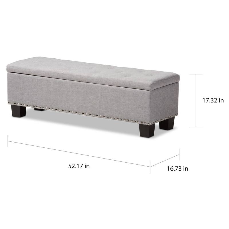 Copper Grove Mendocino Grey/Beige Button-tufted Storage Ottoman Bench