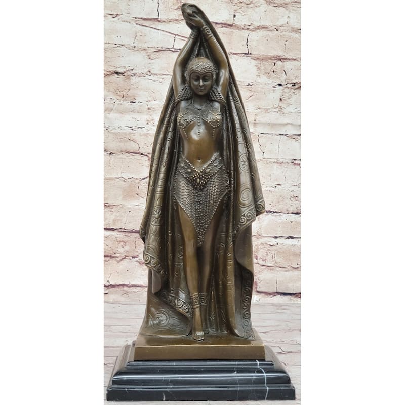 Art Deco Russian Dancer Bronze Statue Demetre Chiparus Sculpture Marble 14 Inches X 6 Inches