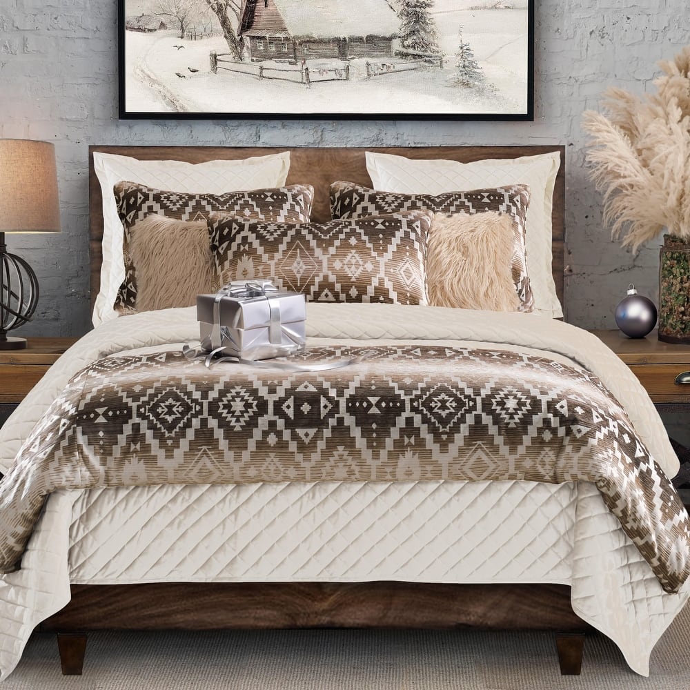 Paseo Road Chalet Aztec Southwestern Rustic Style Bedding 3 Piece Comforter Set