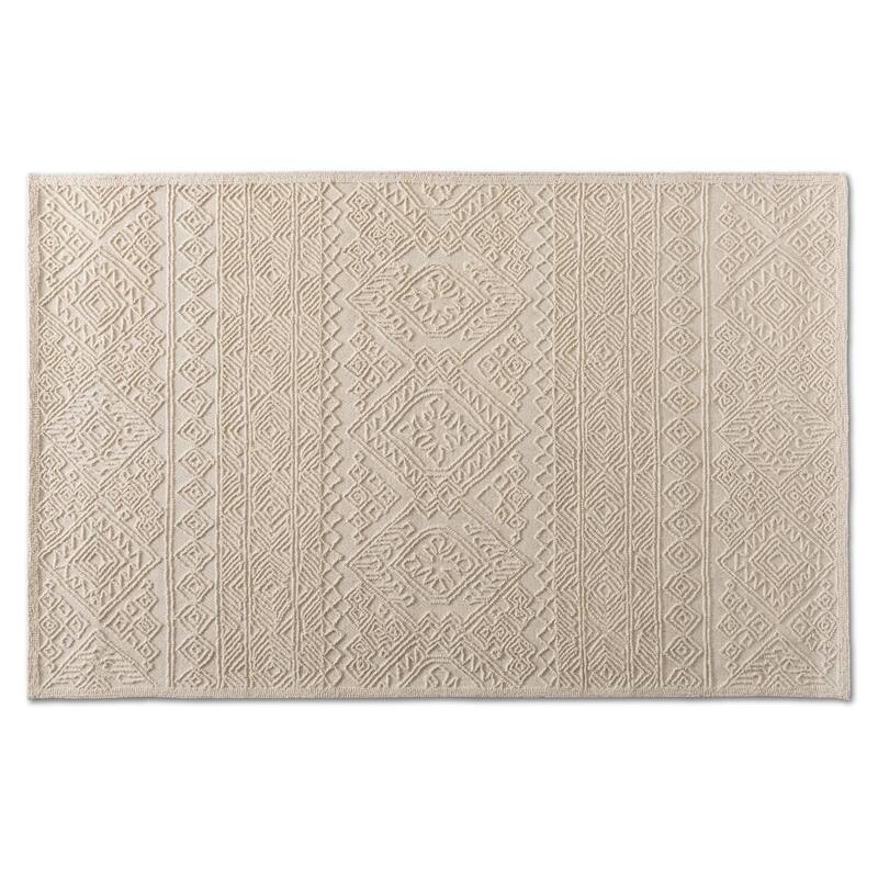 Linwood Modern and Contemporary Ivory Hand-Tufted Wool Area Rug - 5' x 8'/Surplus - Ivory