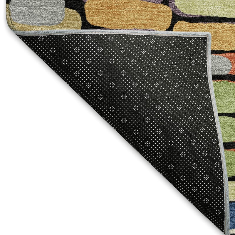 Machine Washable Indoor/ Outdoor Modern Caps Chantille Rug