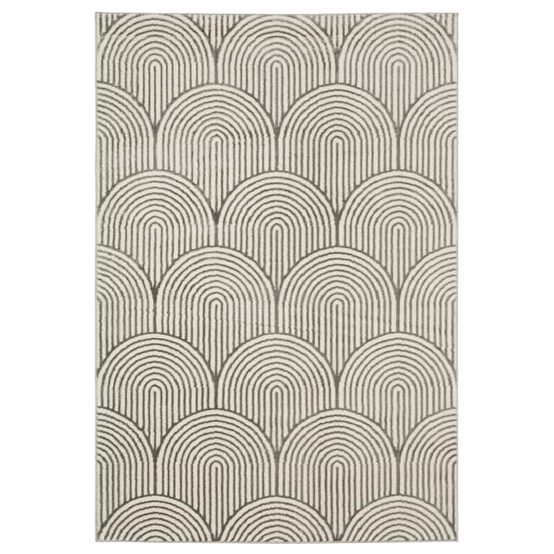 Colin Art Deco Arches Grey/ Ivory Area Rug