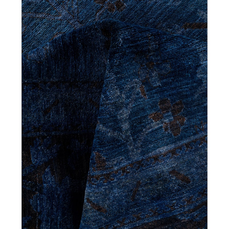 Overdyed One-of-a-Kind Hand-Knotted Area Rug - Navy - 11' 9" x 14' 10"