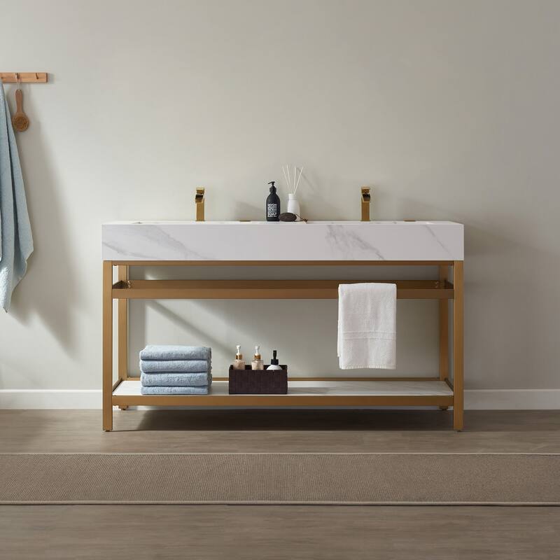 Miseno MV701160-NM Bilbao 60" Free Standing Double Basin Vanity Set