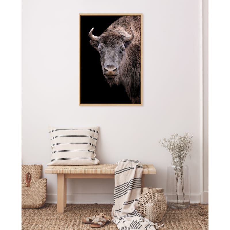 Kate and Laurel Sylvie Yellowstone Wildlife Animal Frame Canvas by Xyo