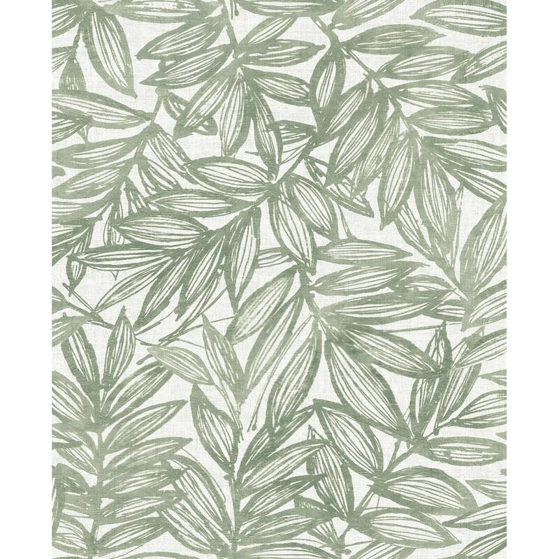A-Street Prints Rhythmic Sage Leaf Wallpaper