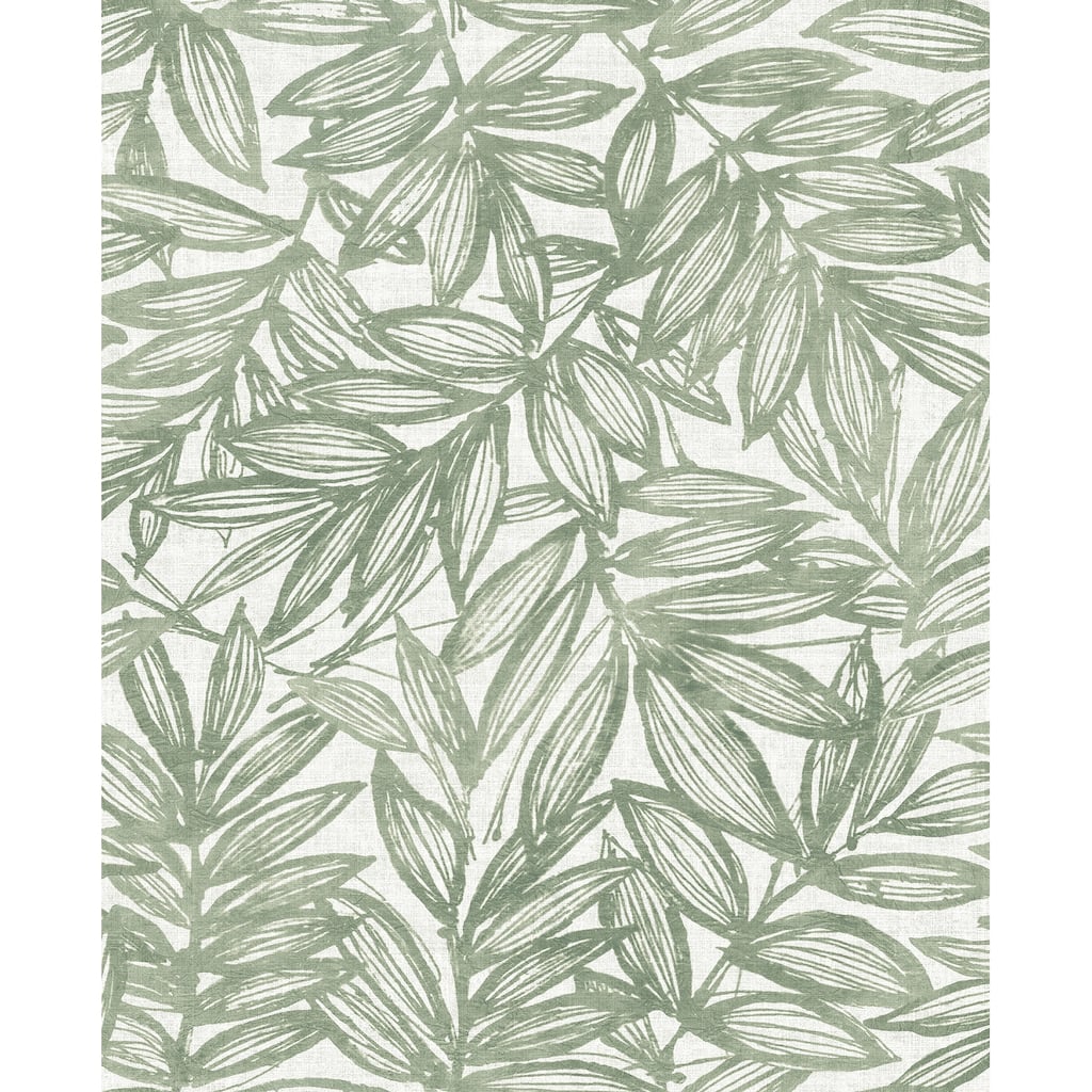 A-Street Prints Rhythmic Sage Leaf Wallpaper