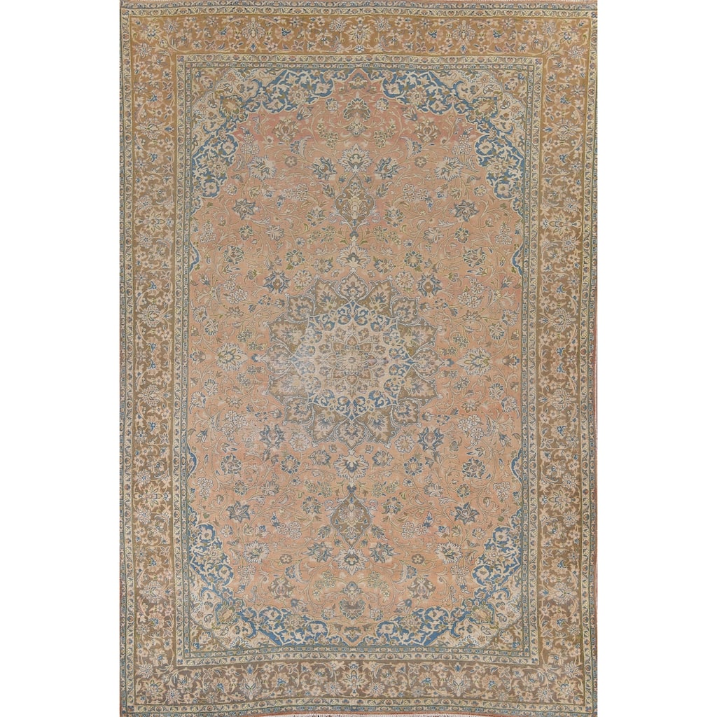 Najafabad Vintage Persian Area Rug Handmade Wool Carpet - 9'6" x 12'11"