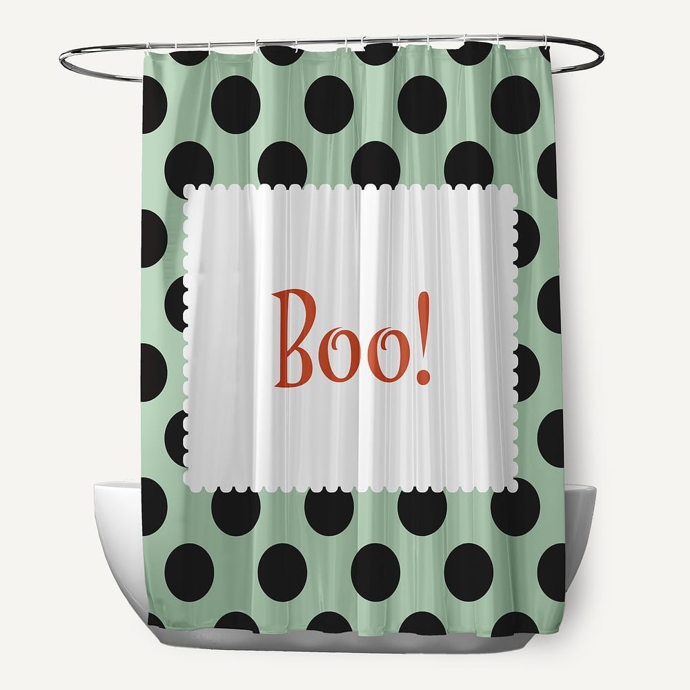 Halloween Boo Dots Shower Curtain
