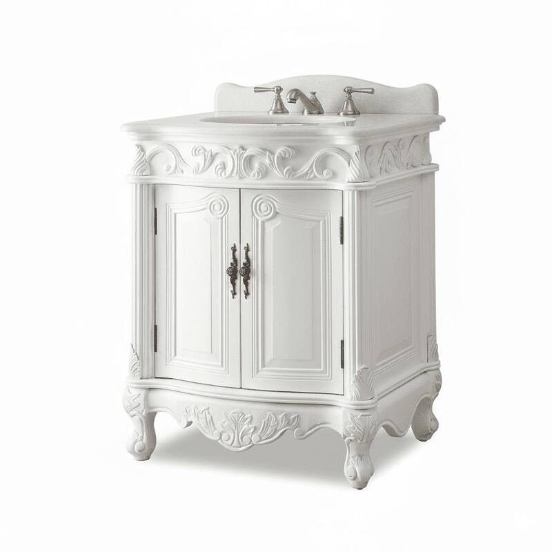 27" Benton Collection Antique White Hayman Bathroom Sink Vanity