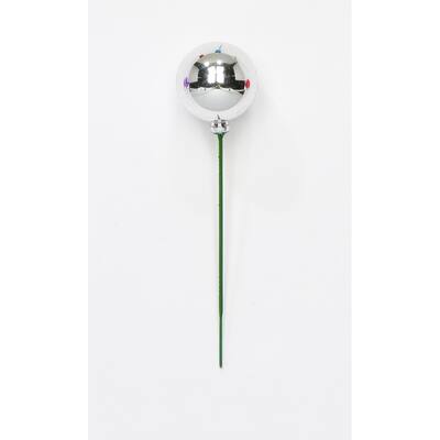 40mm Plastic Ball Pick, Silver, Set of 24 - 6"