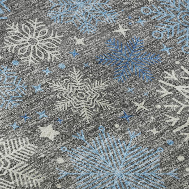 Premium Washable Super Soft Winter Snowflake Mayfield Rug