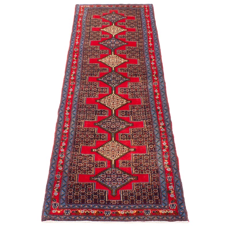 ECARPETGALLERY Hand-knotted Kayseri Red Wool Rug - 3' x 10' 5"