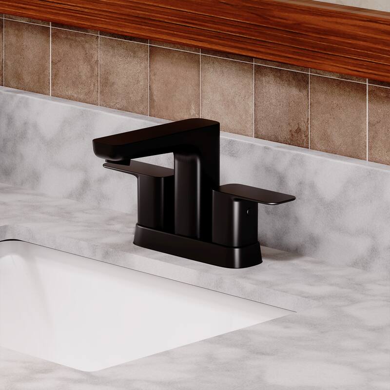 4 in. Center Set Double Handle Bathroom Faucet in Matte Black