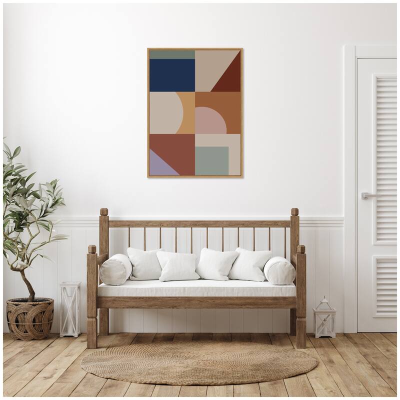 Kate and Laurel Modern Bohemian Pattern 1 by The Creative Bunch Studio Framed Canvas Wall Art Print