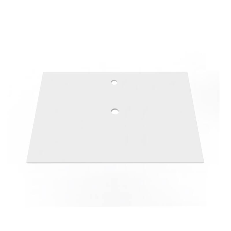 Thin Modern White Solid Surface Vanity Countertop - Sizes 24", 30", 36", 48", 60", 72", 84"
