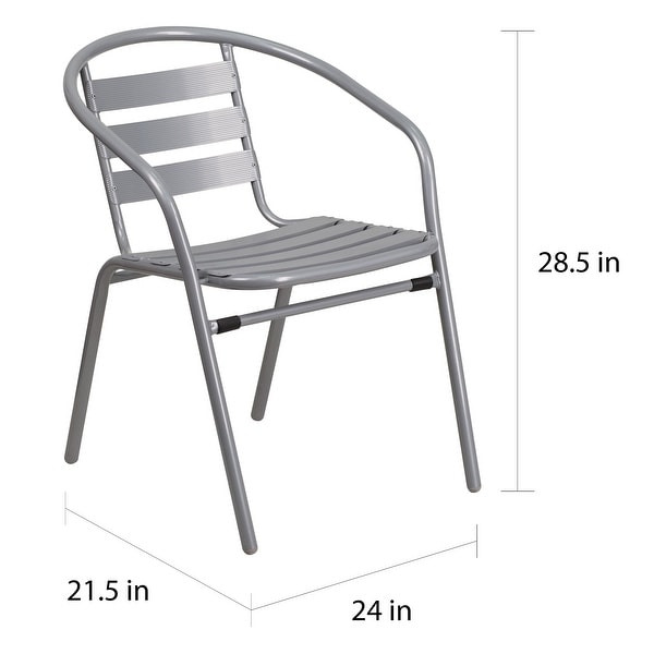 Metal Restaurant Stack Chair with Aluminum Slats