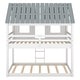 preview thumbnail 5 of 7, Low Twin over Twin Bunk Beds with Roof and Fence-Shaped Guardrail - Safe and Stylish