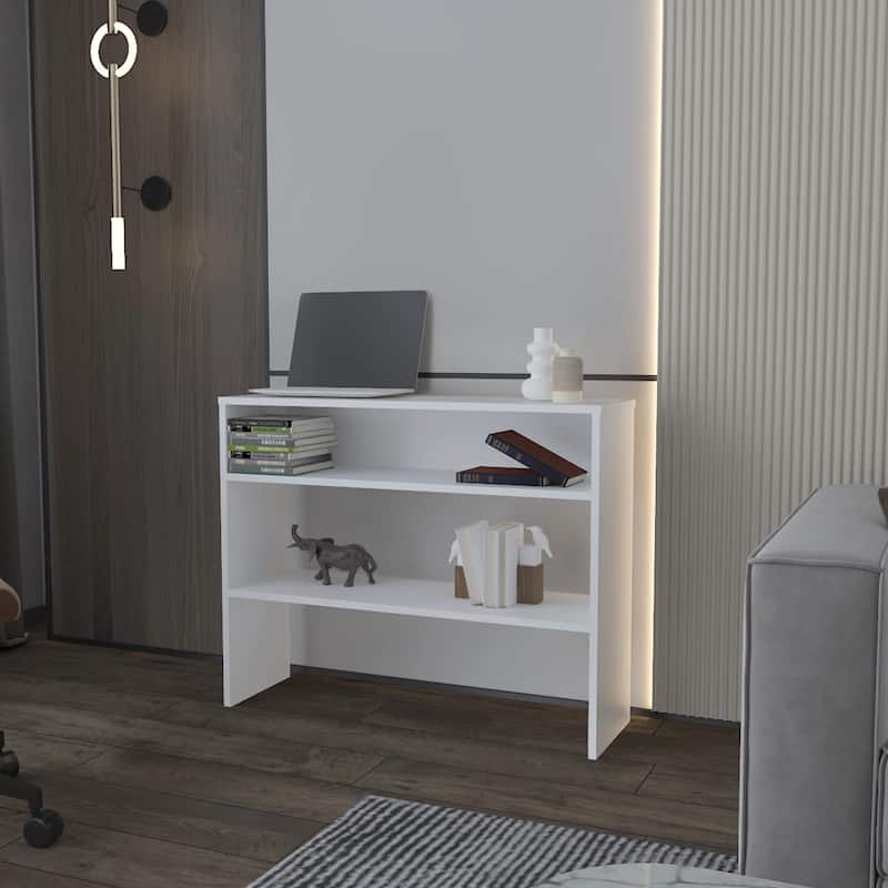 Versatile Console Table with Open Storage and Modern Design, Ideal for Display and Organization. - White-1