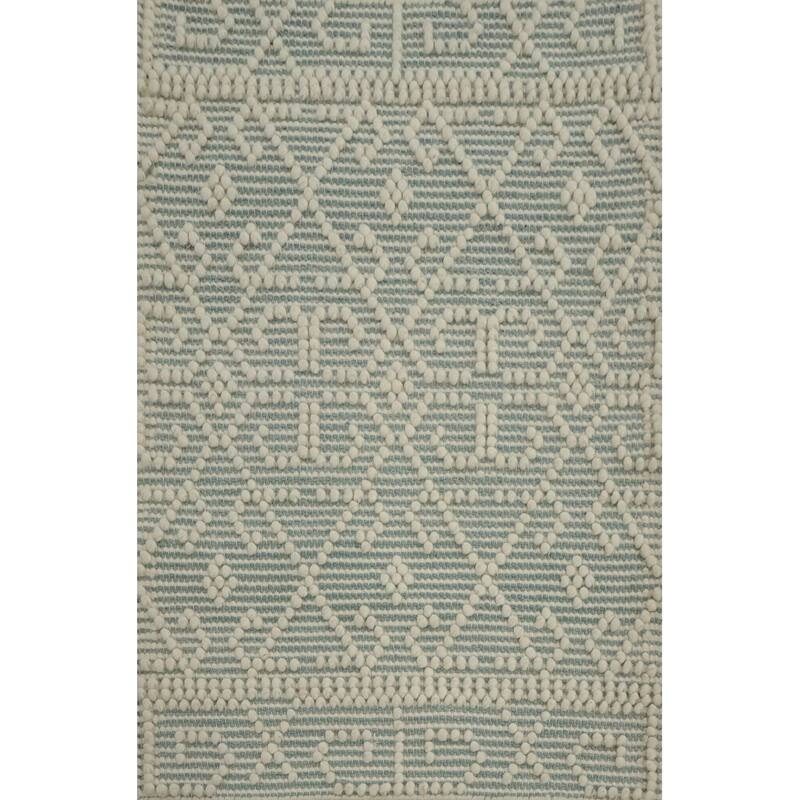 Hand Knotted Oriental 100% Wool Carpet Modern Geometric Greys & Charcoal Modern Gotti Design Area Rug - 3' 0'' X 2' 3''
