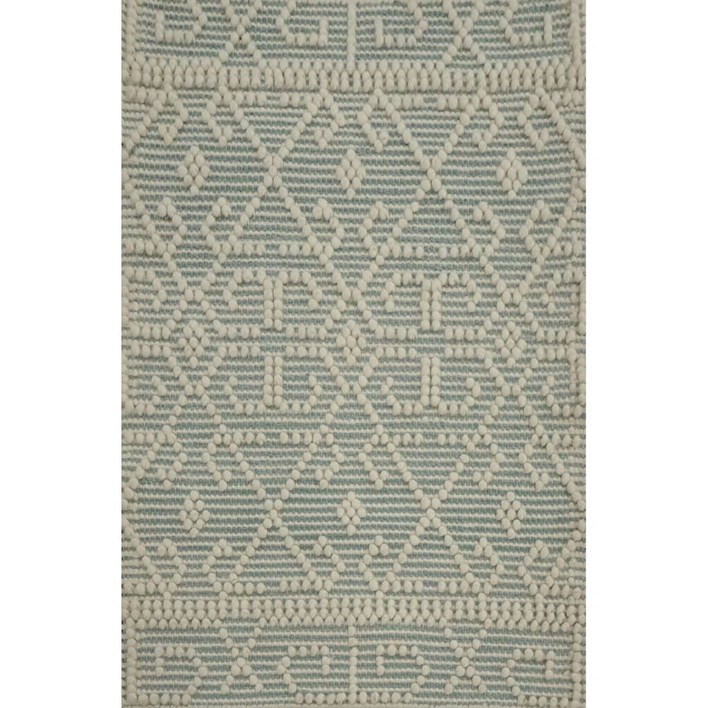 Hand Knotted Oriental 100% Wool Carpet Modern Geometric Greys & Charcoal Modern Gotti Design Area Rug - 3' 0'' X 2' 3''