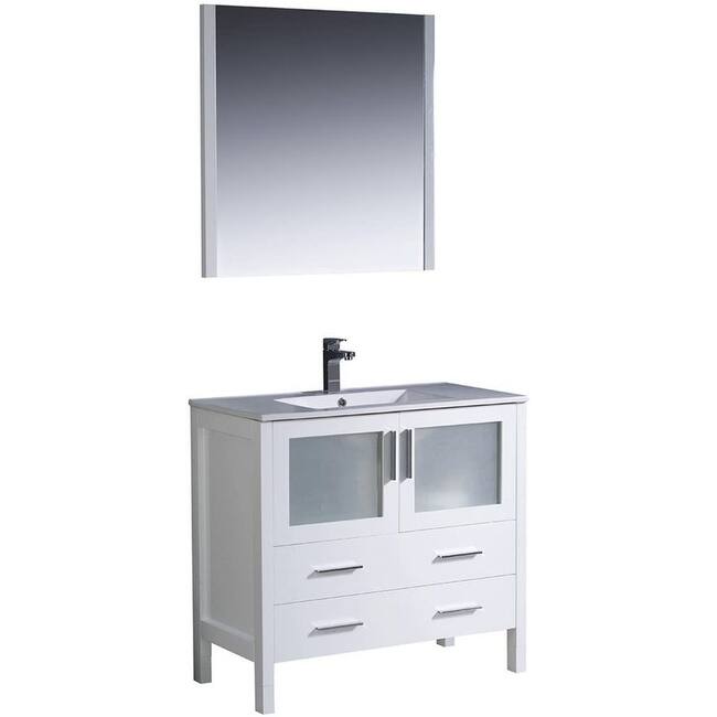 Fresca Torino 36" Free Standing Single Vanity Set with Engineered Wood - White