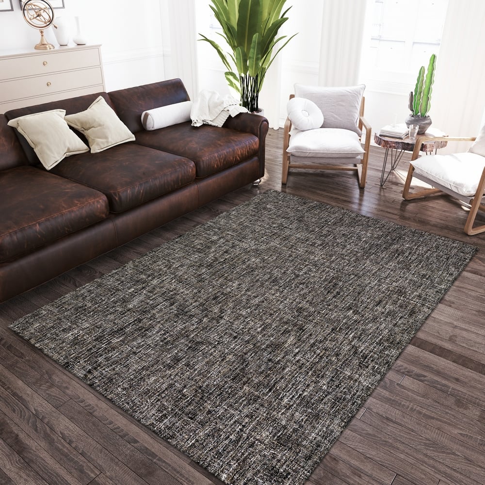Addison Winslow Active Solid Wool and Viscose Area Rug
