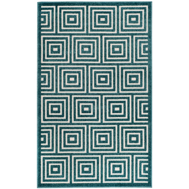 SAFAVIEH Cottage Burga Geometric Indoor/ Outdoor Patio Backyard Rug