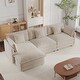 preview thumbnail 141 of 162, Cloud Chenille Upholstered Modular Sectional Sofa with DIY Combination Design Beige 3-Seater Sofa+Ottomans