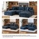preview thumbnail 104 of 131, Oversized Chenille Modular Sectional Sofa Conversation Set with 2 Ottomans